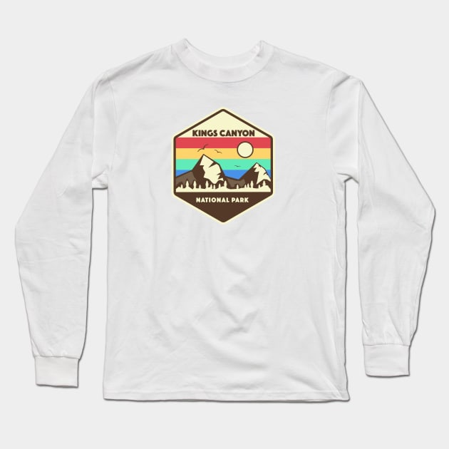 Kings Canyon National Park Retro Long Sleeve T-Shirt by roamfree